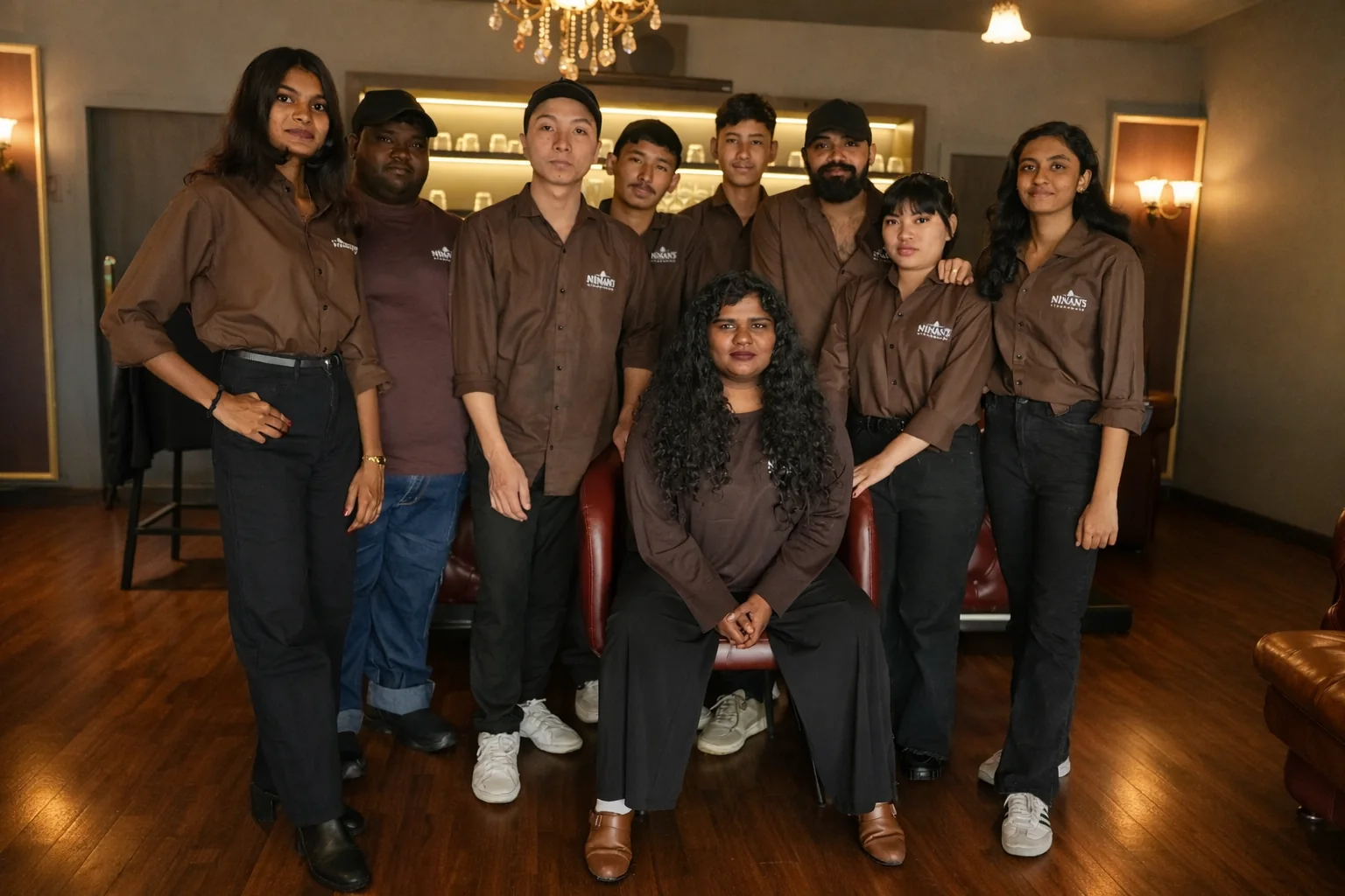 The Ninan's Steakhouse team together in the restaurant
