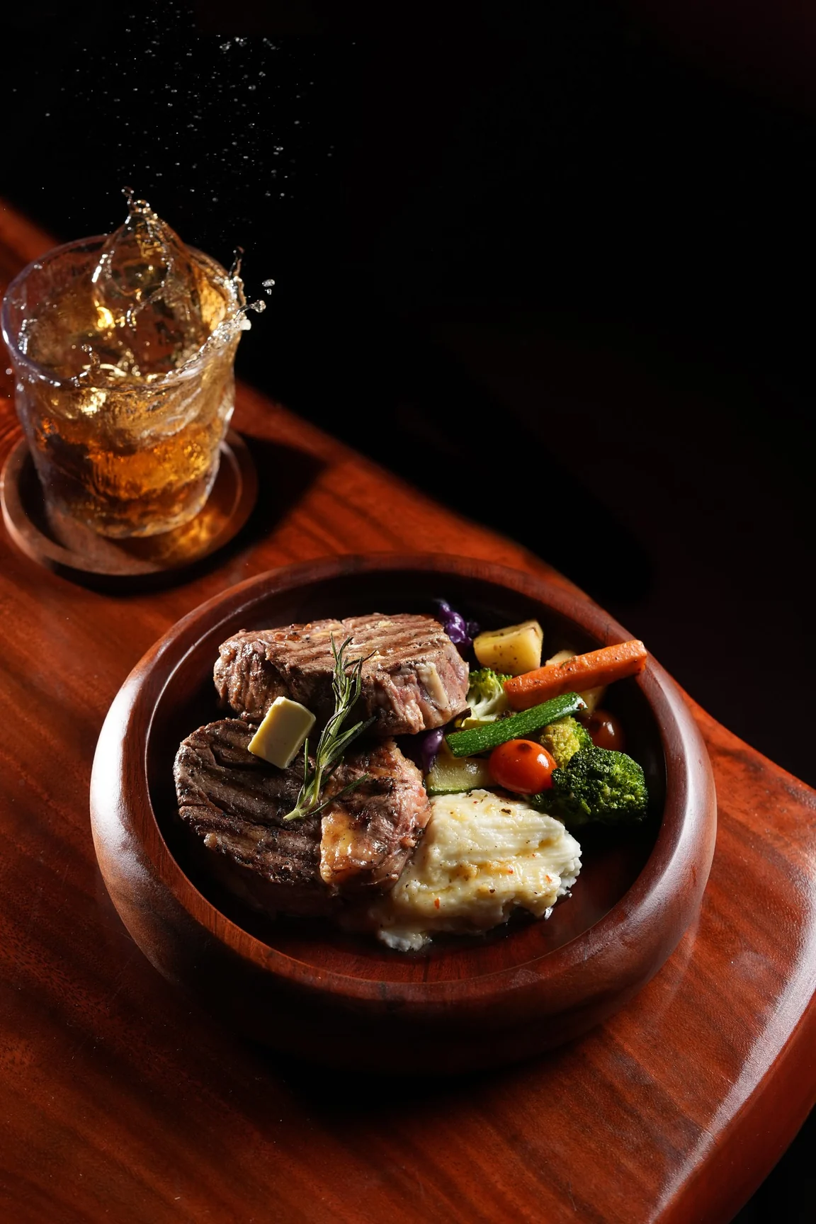 Pan Grilled Wagyu served with vegetables at Ninan's