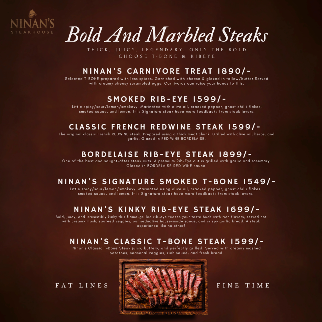 T-bone and Ribeye steak