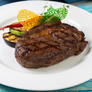 beef steak on a wooden board